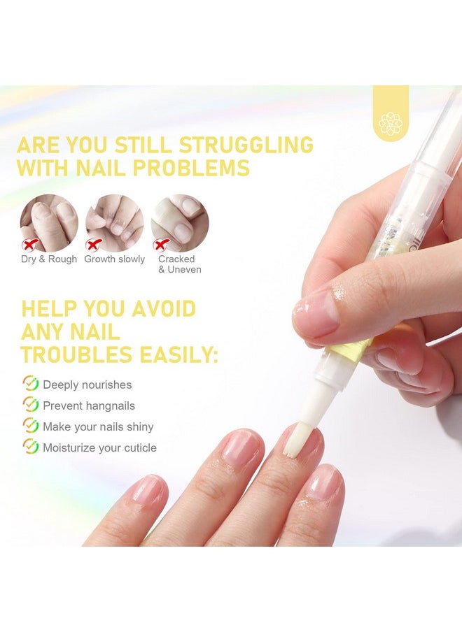 Saviland Natural Cuticle Oil Pen: 6Pcs Revitalizing Cuticle Oil For Nails With Vitamin E Repaired Cuticles Overnight Cuticle Softener Nail Strengthener Protector For Damaged Skin Thin Nail  - Image 3
