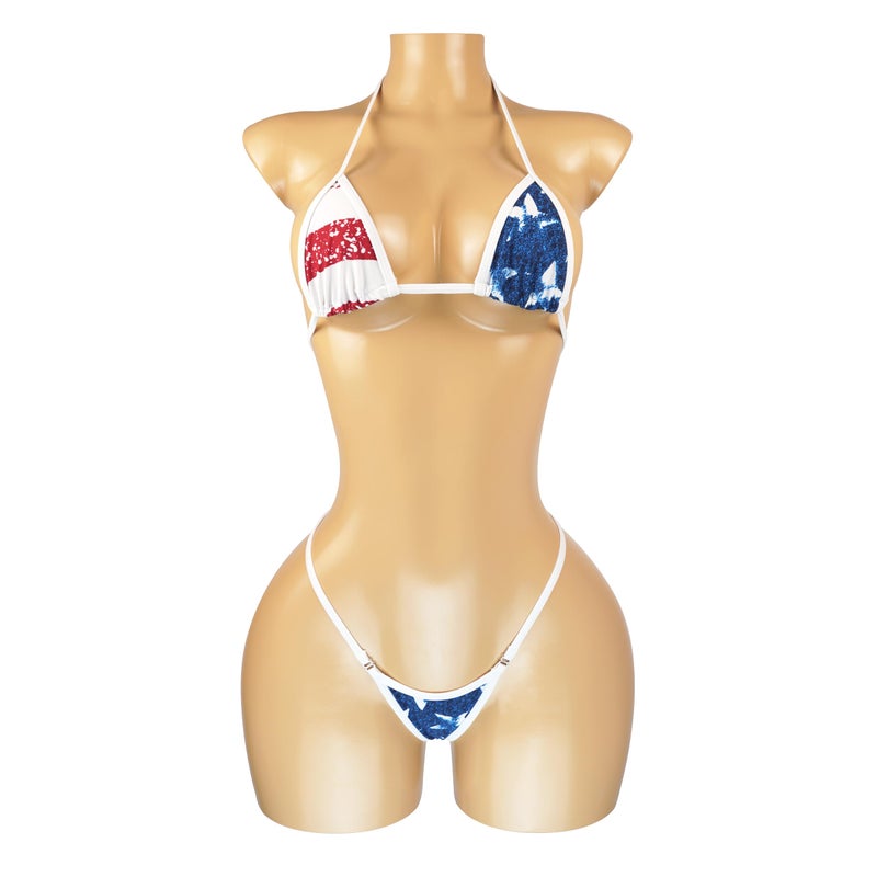SHERRYLO American Flag Overalls Bikini Red White Stripes Blue Stars Fourth of July Bathing Suit Women US Patriotic Swimsuit Bikinis - Image 3