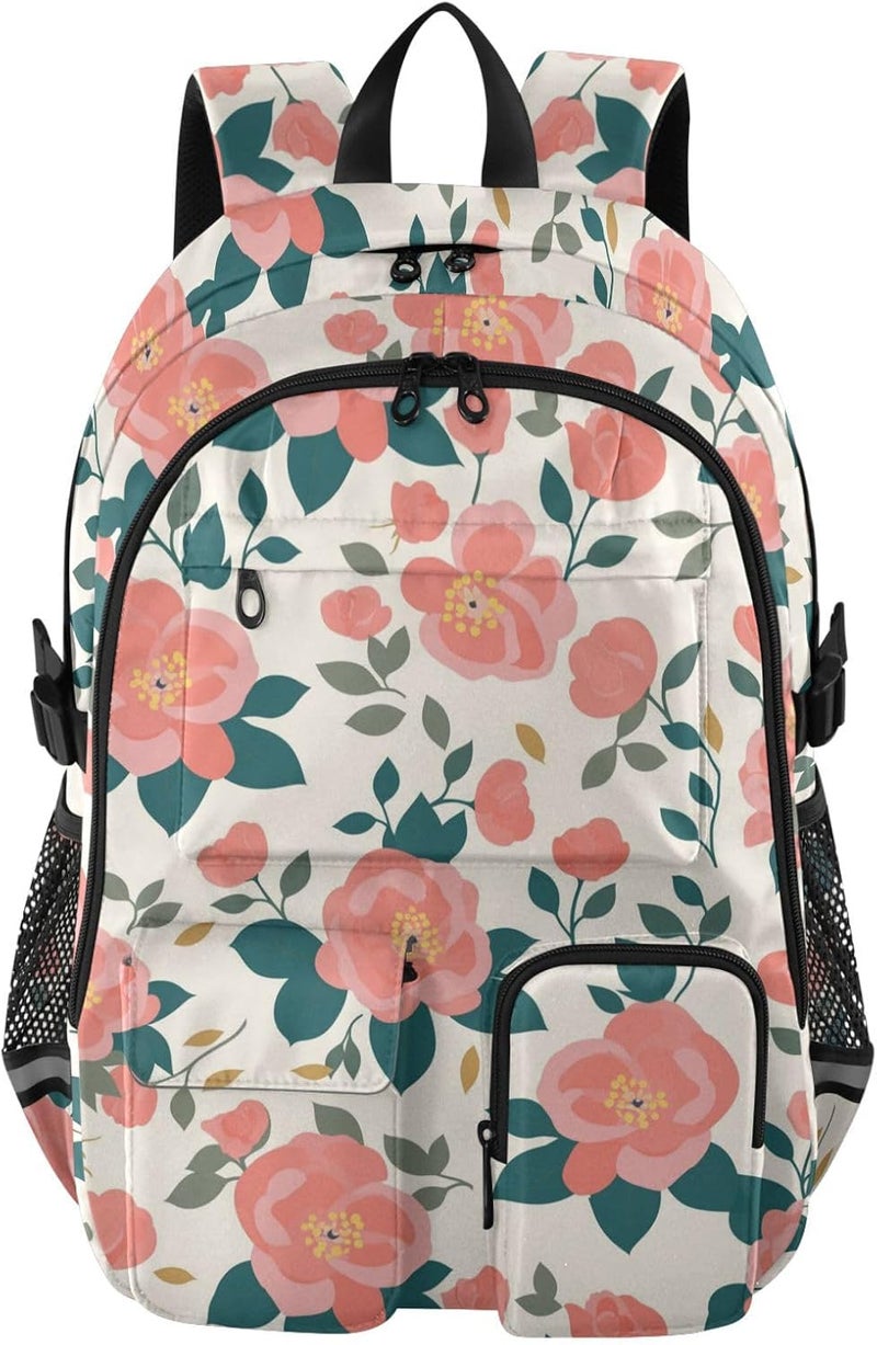 Large Travel Backpack for Women Men Simple Spring Rose Peach College School Bookbag 17.5 inch College Backpacks Office Back Pack mochilas grandes para hombres 7-18 - Image 1