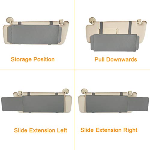 TFY Car Visor Extender TFY Anti-Glare Sun Visor Extender Window Sunshade and UV Rays Blocker - Grey - Image 4