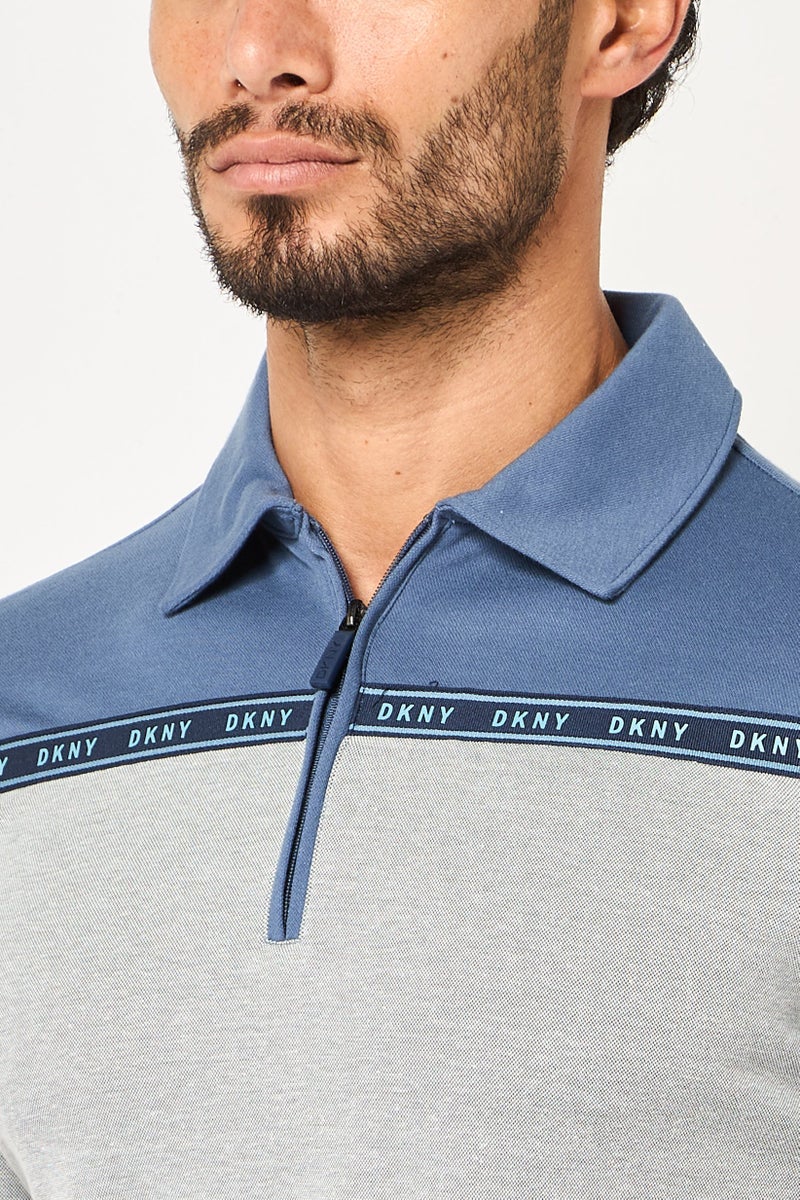 DKNY Men Regular Fit Brand Logo Short Sleeve Polo Shirt, Multicolor - Image 2