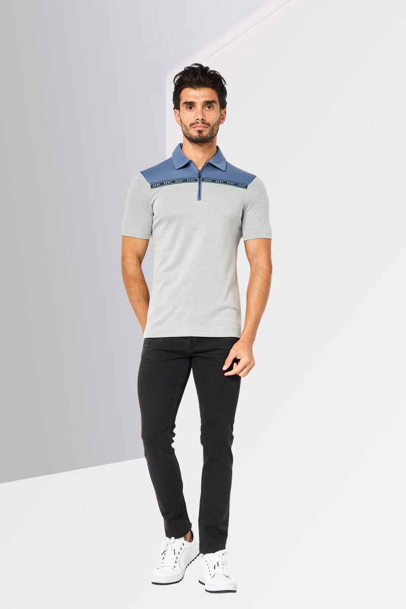 DKNY Men Regular Fit Brand Logo Short Sleeve Polo Shirt, Multicolor - Image 4