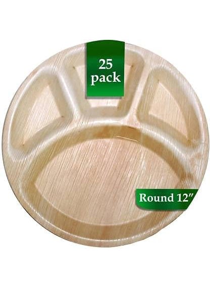 Amit Marketing - Amit Marketing,12" Woodan 4 Cp Biodegrable Woodn Dish (25pcs) - Image 1