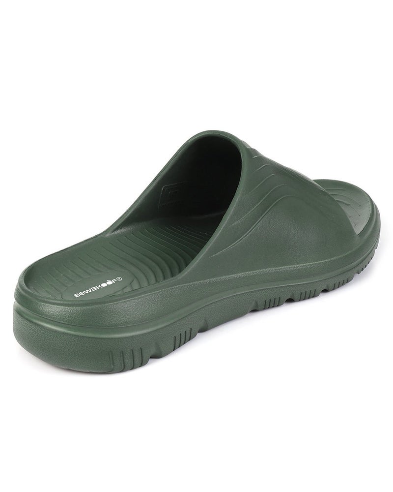 bewakoof Men's Olive Green EVA Comfy Sliders - Image 3