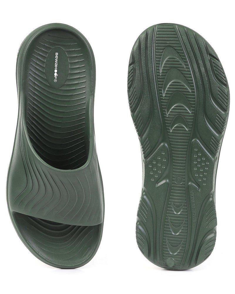 bewakoof Men's Olive Green EVA Comfy Sliders - Image 5