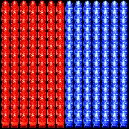 Riakrum 200 Pieces Finger Lights Finger Flashlights LED Lights Flashing Light up Rings Glow Sticks Glow in The Dark Bright for Party SuppliesRed Blue - Image 1
