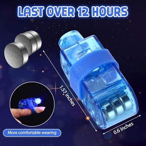 Riakrum 200 Pieces Finger Lights Finger Flashlights LED Lights Flashing Light up Rings Glow Sticks Glow in The Dark Bright for Party SuppliesRed Blue - Image 5