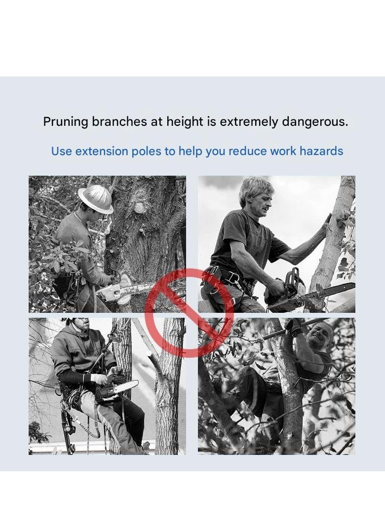 جيرزون طقم التقليم الكهربائي، 3 في 1 مع قطعتين بطاريات 4.0 أمبير، منشار كهربائي 8 بوصة ومقصات تقليم كهربائية مع عمود تمديد بحد أقصى 6.3 قدم، شفرات SK5، أدوات كهربائية للحديقة لفروع الأشجار، الفناء، المنزل - Image 5