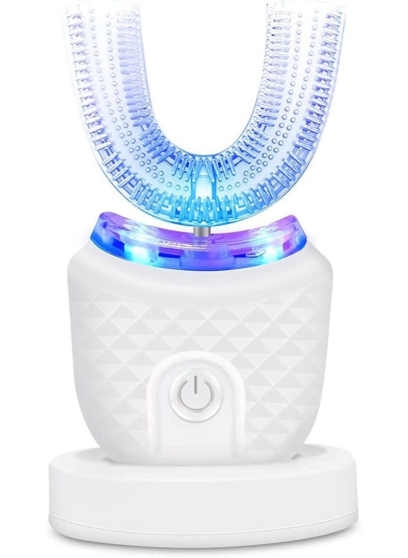 BlueFire Ultrasonic U-Shaped Electric Toothbrush for Adults: 360° Full Mouth Clean, 4 Modes (Whitening, Massage), LED Light, Fast Wireless Charging, IPX7 Waterproof, Smart Timer & Replaceable Head - Image 1
