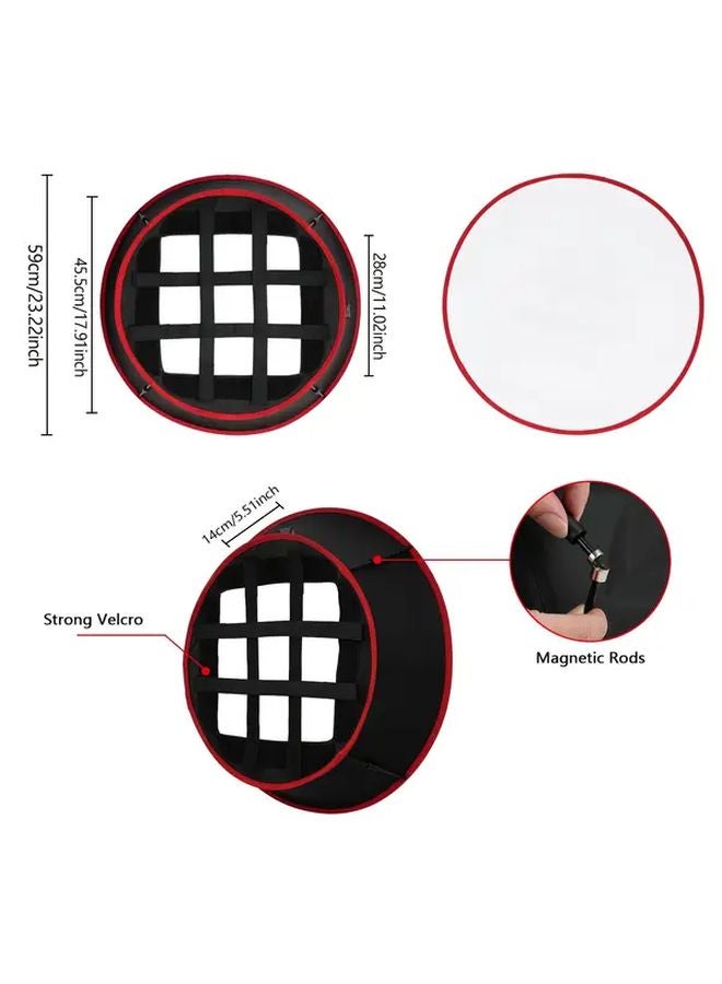 Eonix 23.23inch Round Red Edge Softbox Diffuser Light Panel With Carry Bag - Image 4