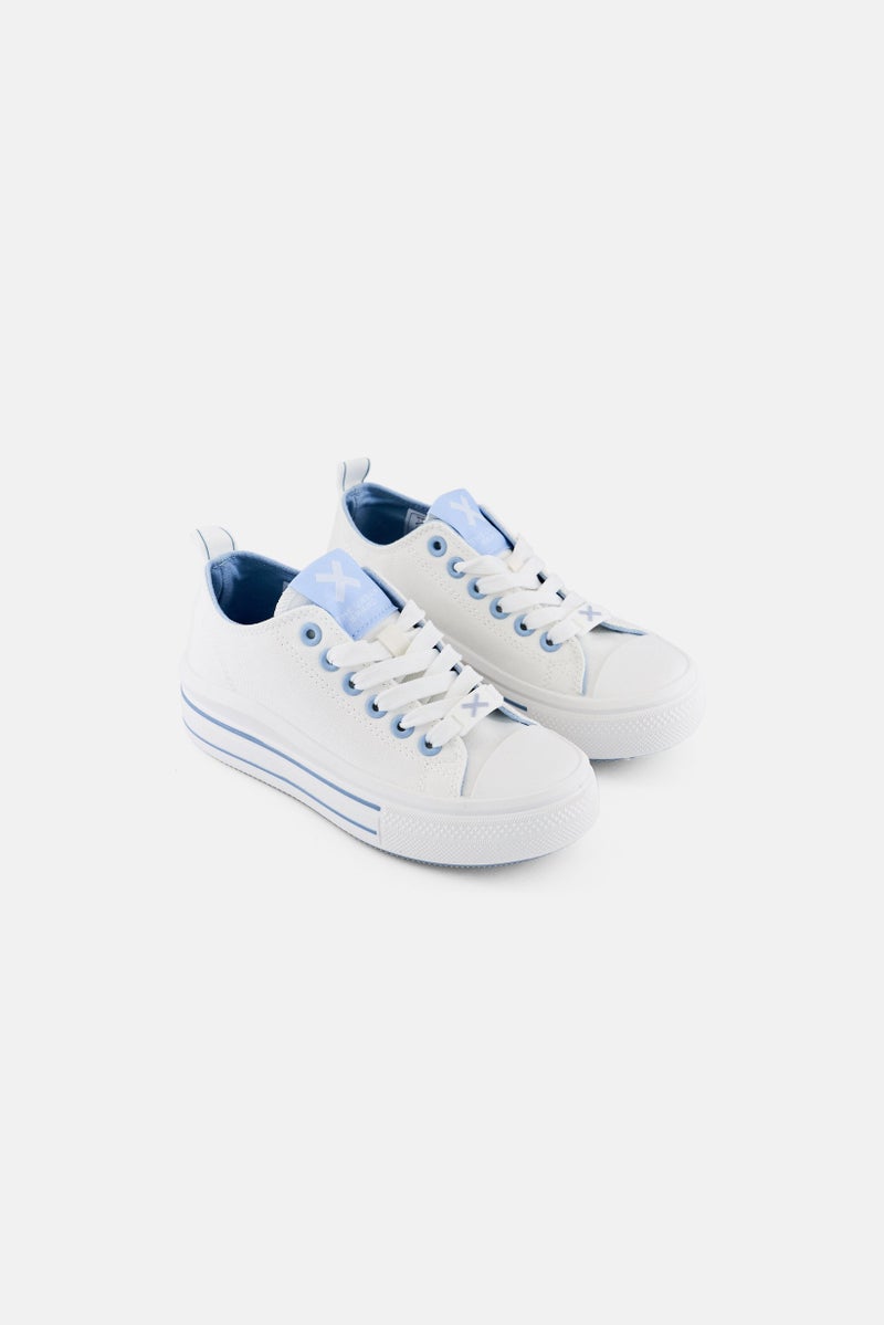 Xti Kids Girl Z Lona Lace Up Training Sports Shoes, Blue  - Image 1
