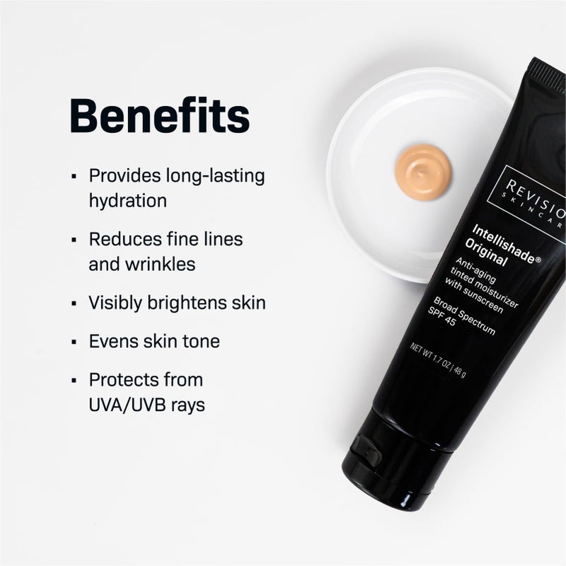Revision Skincare IntellishadeÂ® Original SPF 45, Anti-Aging Tinted Sunscreen for Face, Daily Moisturizer with SPF, Anti-Wrinkle with Peptides & Vitamin C, Hydrating Broad-Spectrum Sunscreen, 1.7 oz - Image 2