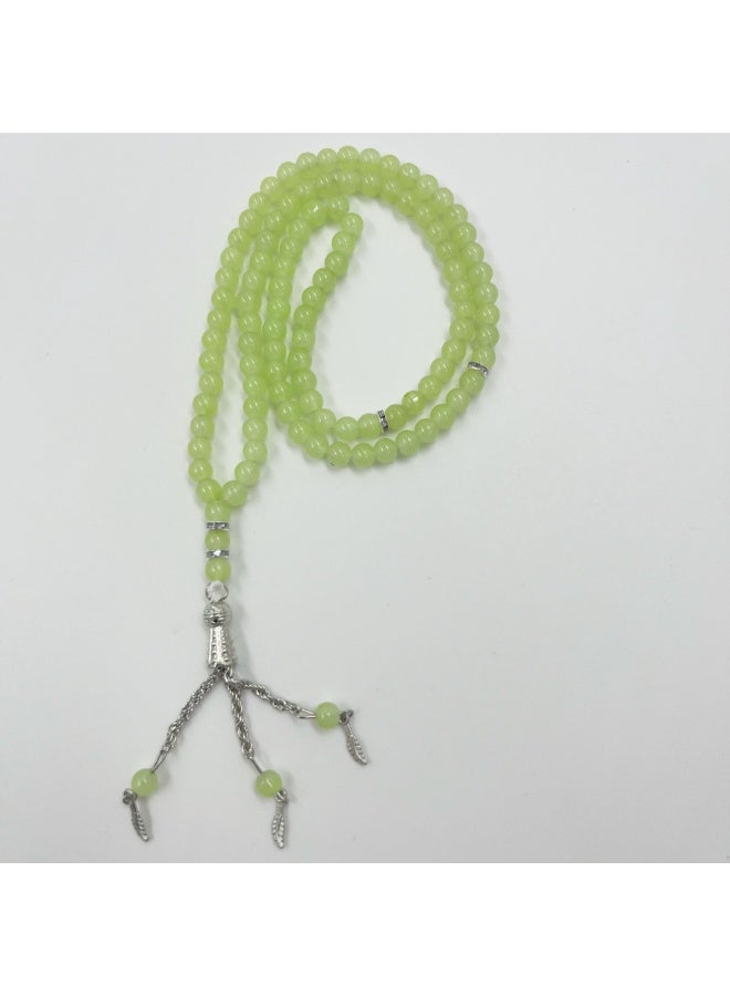 NIBEMINENT 99 Muslim Prayer Beads Apple Green/6mm