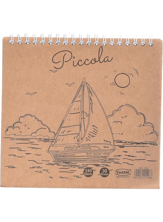 Yassin Piccola Sketchbook, 30 Sheets Wire-Bound for Compact Art and Drawing - Image 1