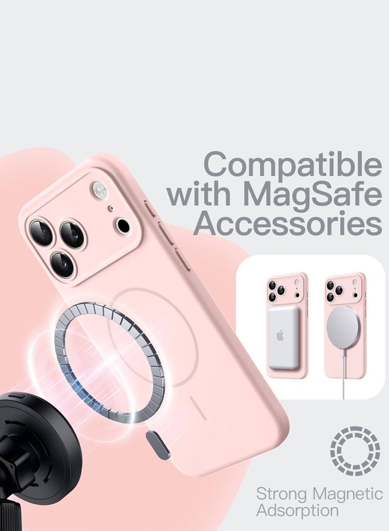 ELTRAZONE iPhone 17 Pro Premium Matte Case Metallic Accents Pink Frosted PC Back TPU Frame Metallic Camera Frame for Strength MagSafe Compatible with N52 Magnet Metallic Buttons Anti Slip Soft Touch Grip Military Grade Drop Protection - Image 4