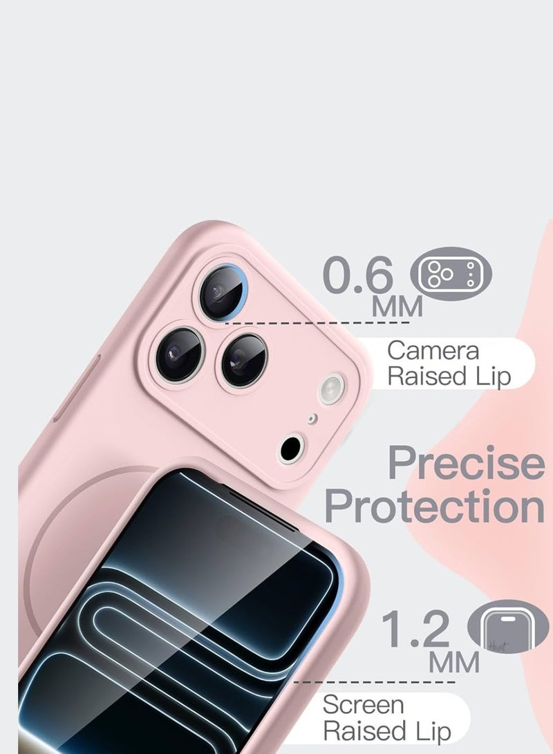ELTRAZONE iPhone 17 Pro Premium Matte Case Metallic Accents Pink Frosted PC Back TPU Frame Metallic Camera Frame for Strength MagSafe Compatible with N52 Magnet Metallic Buttons Anti Slip Soft Touch Grip Military Grade Drop Protection - Image 3