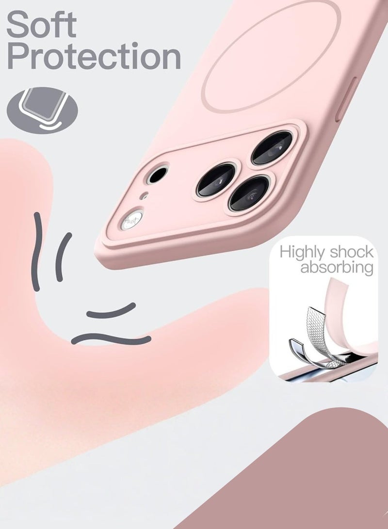 ELTRAZONE iPhone 17 Pro Premium Matte Case Metallic Accents Pink Frosted PC Back TPU Frame Metallic Camera Frame for Strength MagSafe Compatible with N52 Magnet Metallic Buttons Anti Slip Soft Touch Grip Military Grade Drop Protection - Image 2