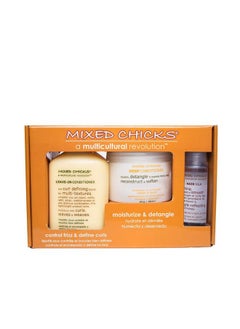 Mixed Chicks Quad Pack - Shampoo 10 fl. oz., Deep Conditioner, 8.0 fl. oz., Leave-In Conditioner, 10 fl. oz., Hair Silk, 1.7 fl. oz  - Image 1