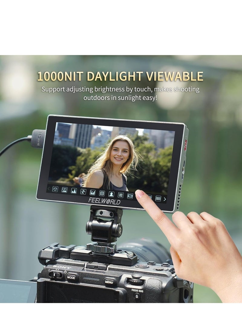 فيل وورلد شاشة مراقبة ميدانية FEELWORLD P6X من الألومنيوم مقاس 5.5 بوصة DSLR بشاشة تعمل باللمس 4K HDM - Image 2