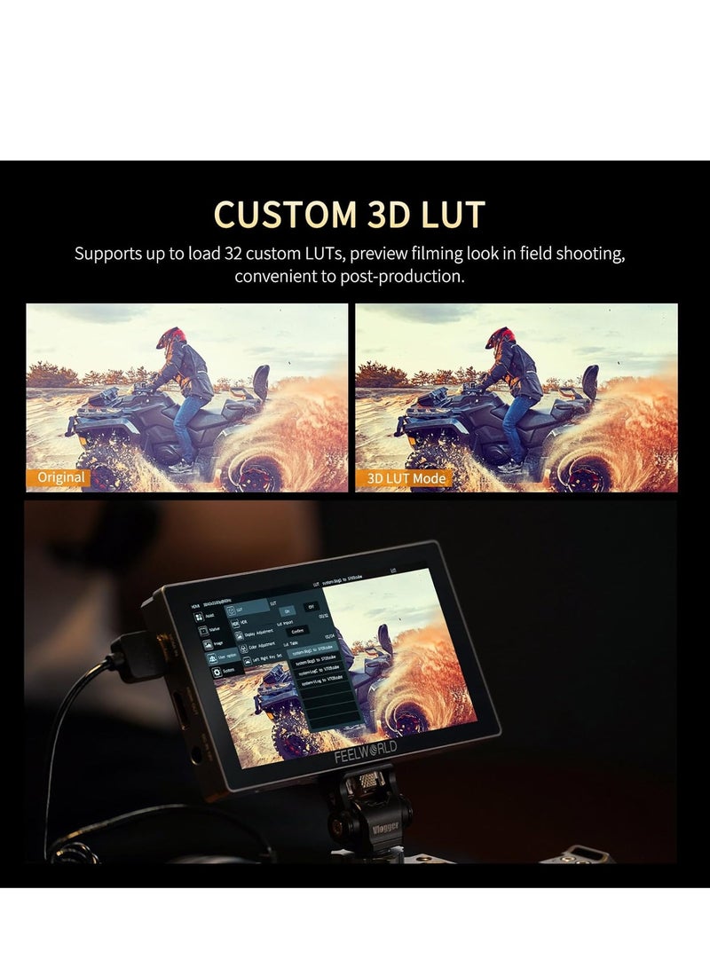 فيل وورلد شاشة مراقبة ميدانية FEELWORLD P6X من الألومنيوم مقاس 5.5 بوصة DSLR بشاشة تعمل باللمس 4K HDM - Image 5