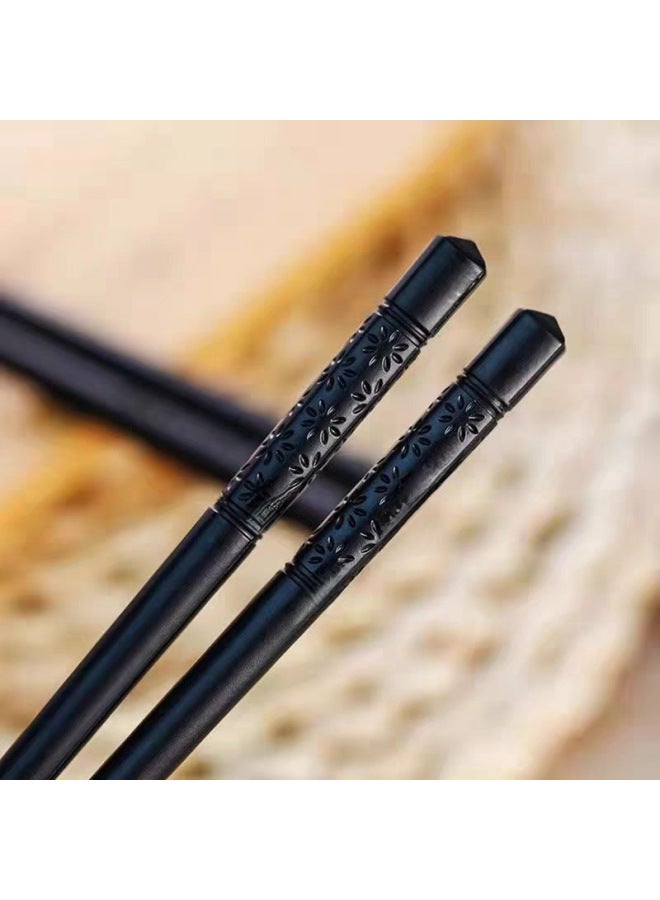 Chopsticks Commercial Hotel Restaurant Special Alloy Chopsticks Japanese Pointed Chopsticks Non-slip Mildew Resistant High Temperature Resistant Chopsticks-Color:24 Bamboo Grain Alloy Chopsticks 1 Pair - Image 4