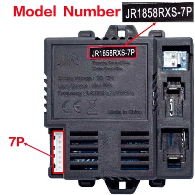 جهاز استقبال سيارة الأطفال الكهربائية JR1858RXS-7P بتصميم 7 دبابيس يعمل عند التوصيل - يعيد التحكم اللاسلكي لأجهزة تحكم السيارات الكهربائية من أجل مراقبة الوالدين - Image 5