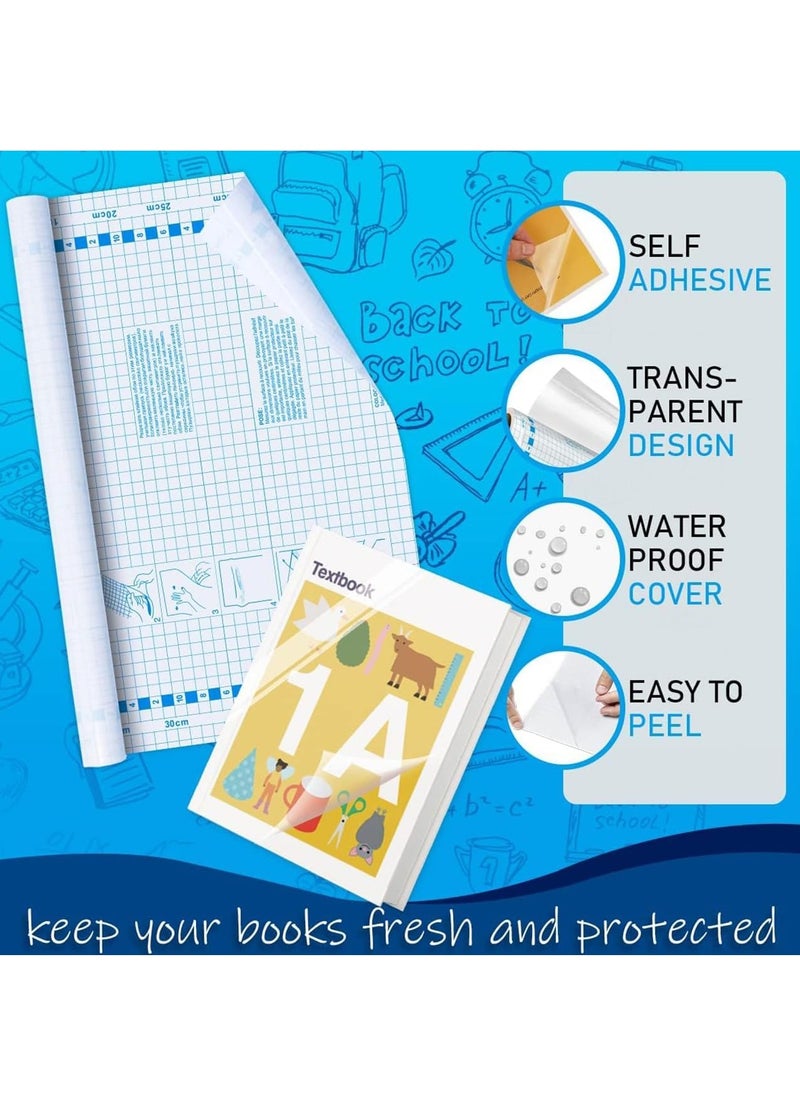 MARKQ Transparent Book Cover – Self-Adhesive Textbook Covers for Paperbacks, Durable & Waterproof Protective Film for Notes and Documents  - Image 3