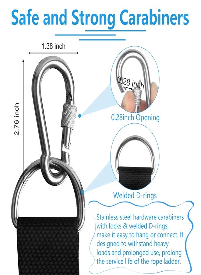 Itayak Boat Rope Ladder, Portable Boarding Fishing Climbing Rope Outdoor Foldable Ladder for Inflatable Boat, Sailboat, Kayak, Motorboat, Canoeing (3 Steps) - Image 4