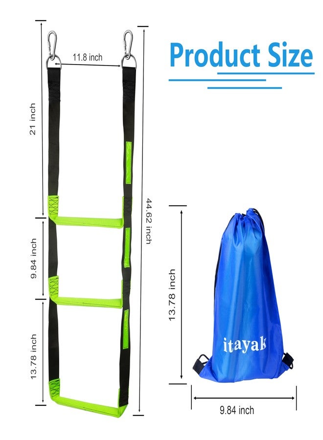 Itayak Boat Rope Ladder, Portable Boarding Fishing Climbing Rope Outdoor Foldable Ladder for Inflatable Boat, Sailboat, Kayak, Motorboat, Canoeing (3 Steps) - Image 2