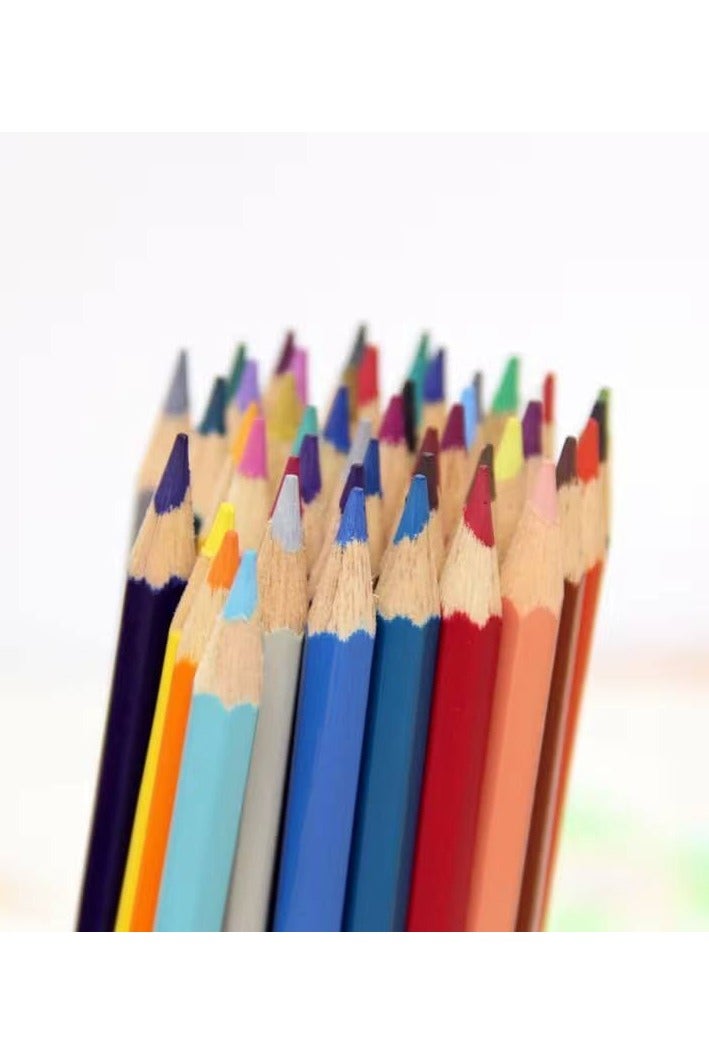 39-piece school supplies set (pencil case + 12 colored pencils + 6 felt-tip pens + 4 fluorescent pens + 18-color watercolor palette + 2 dry pens + 12 dual-ended brush markers) - Image 4