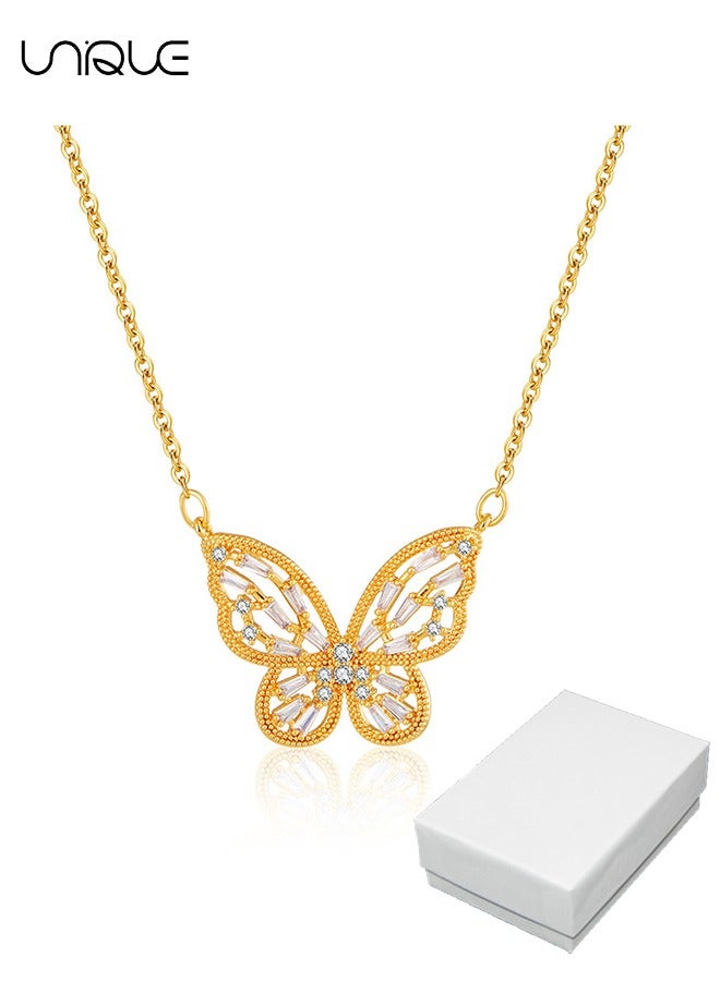 يونيك قلادات - قلادات فراشة - قلادات ألماس - قلادات مقطوعة - قلادات قابلة للتعديل - أنيقة ومتعددة الاستخدامات - Image 1