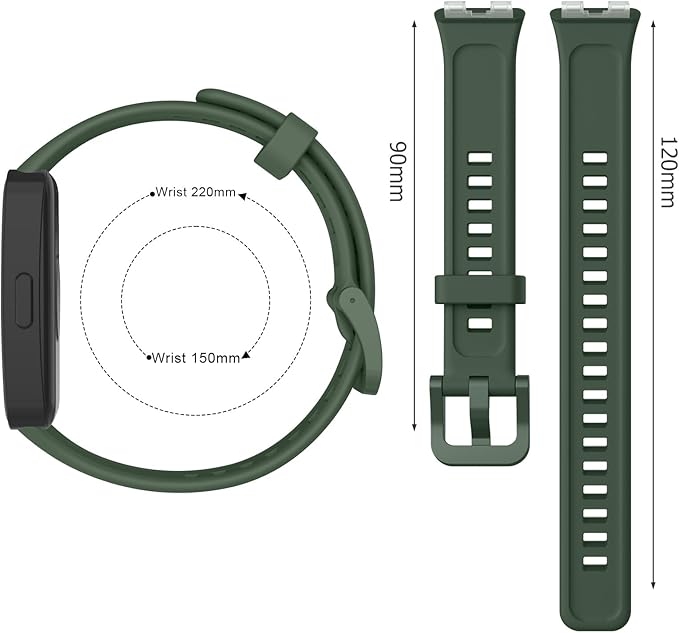 سوار سيليكون ناعم، سوار رياضي بديل مقاوم للماء وجيد التهوية وقابل للتعديل متوافق مع ساعة هواوي باند 8 وباند 9 - اخضر - Image 3