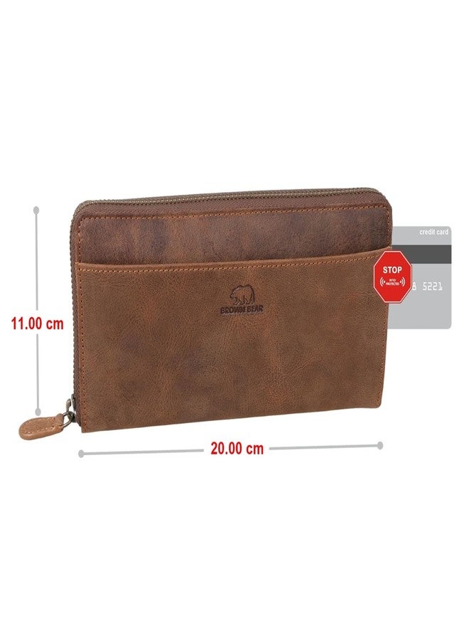 BROWN BEAR ANI Premium Leather Clutch Wallet for Woman | RFID Protected | Ladies Purse for Women (Brown) - Image 3