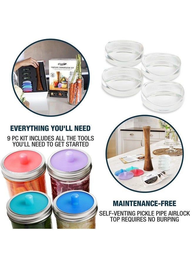 Masontops Complete Mason Jar Fermentation Kit - Pickle Kit, Sauerkraut Making Kit Kimchi Container - Fermentation Airlock Lids Wide Mouth Mason Jars - Image 3