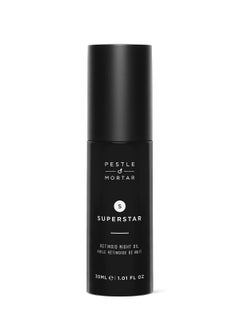 Pestle & Mortar Pestle  Mortar Superstar 2 Retinoid Night Oil Overnight Face Serum Anti Aging Reduces Wrinkles  Fine Lines with Vitamin E Vitamin C and organic oil 1 Fl Oz 