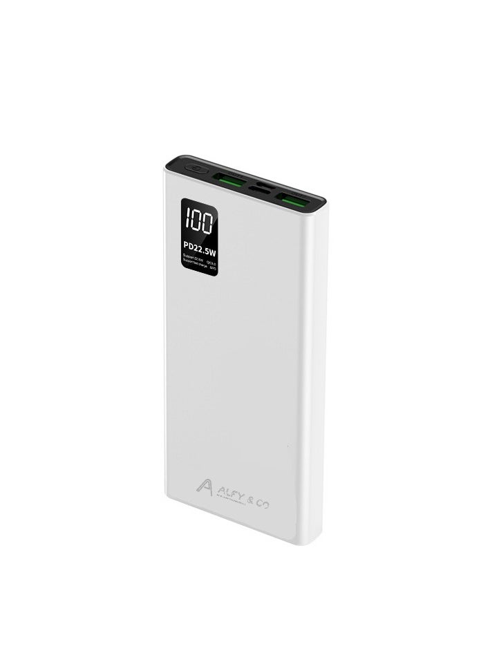 ALFY & CO 20000 mAh Power Bank Portable Charger USB Type C Battery Pack 22.5W Fast Charging Compatible with iPhone 16 15 14 13 Pro Max Samsung Galaxy Z Fold 6 S24 S23 S22 S21 Ultra Apple Watch Airpods iPad white  - Image 3