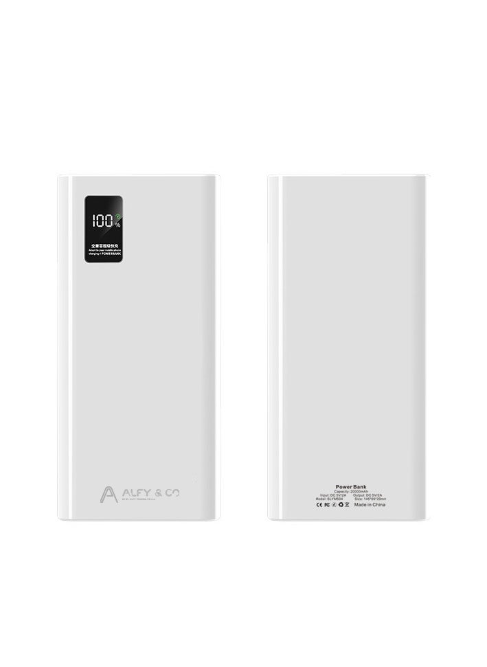 ALFY & CO 20000 mAh Power Bank Portable Charger USB Type C Battery Pack 22.5W Fast Charging Compatible with iPhone 16 15 14 13 Pro Max Samsung Galaxy Z Fold 6 S24 S23 S22 S21 Ultra Apple Watch Airpods iPad white  - Image 2