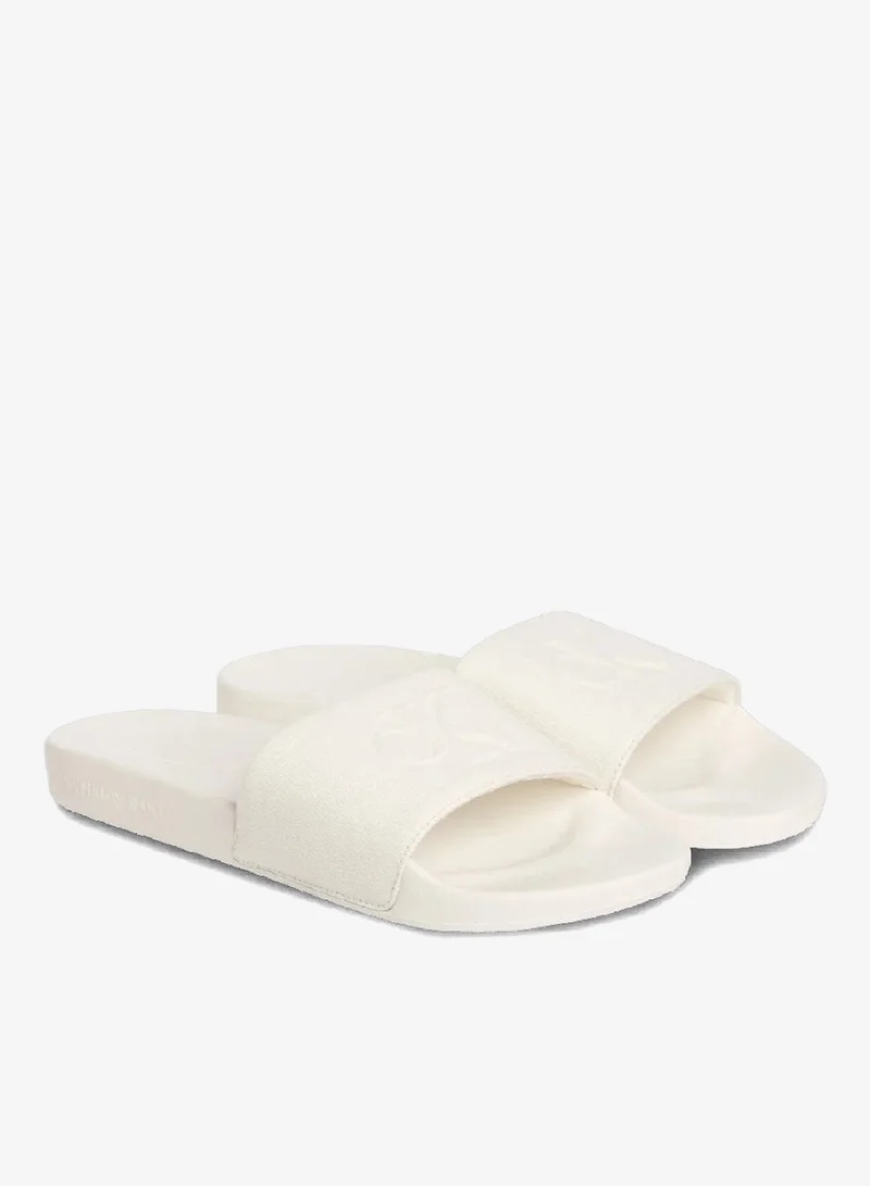 Calvin Klein Jeans Off White Logo Slides for Men | Best Price UAE