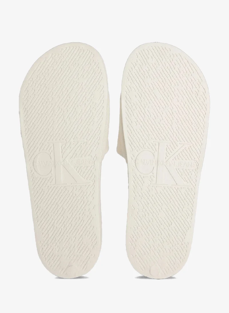 Calvin Klein Jeans Off White Logo Slides for Men | Best Price UAE