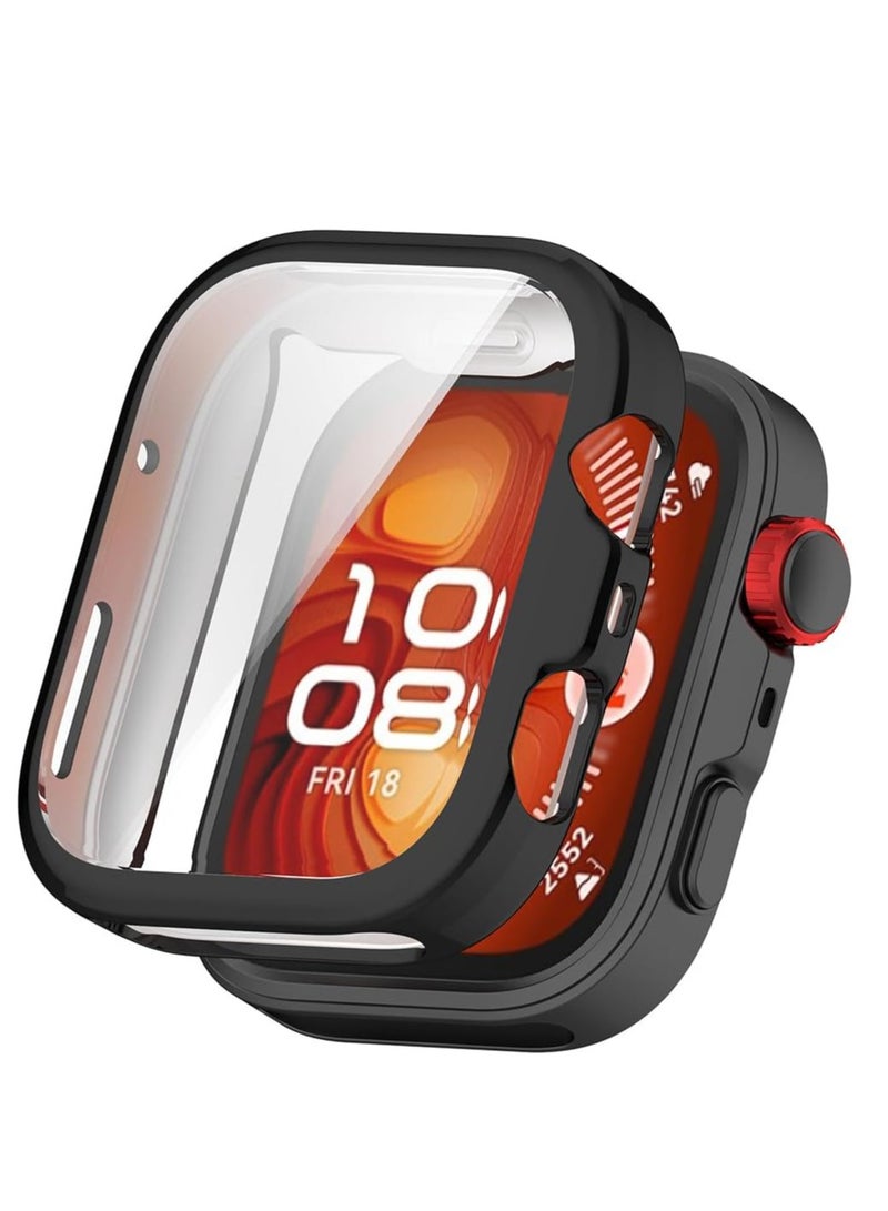 جراب واقي للشاشة لساعة هواوي واتش فيت 4 2025 جراب واقي للشاشة من السيليكون جراب واقٍ مضاد للخدش والغبار اسود - Image 1