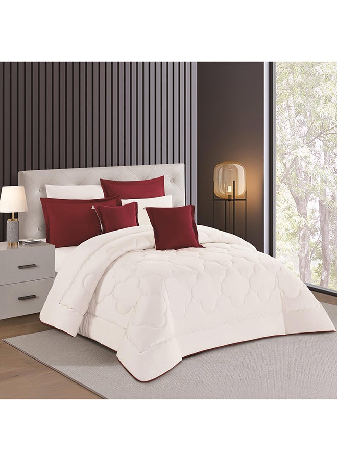 Stargold Duvet Cover Set 8 Pieces Comforter Set with Bed Skirt Quilt Cover Fitted Sheet Pillow Cover Comforter 220X240 cm King Size Mattress  - Image 2