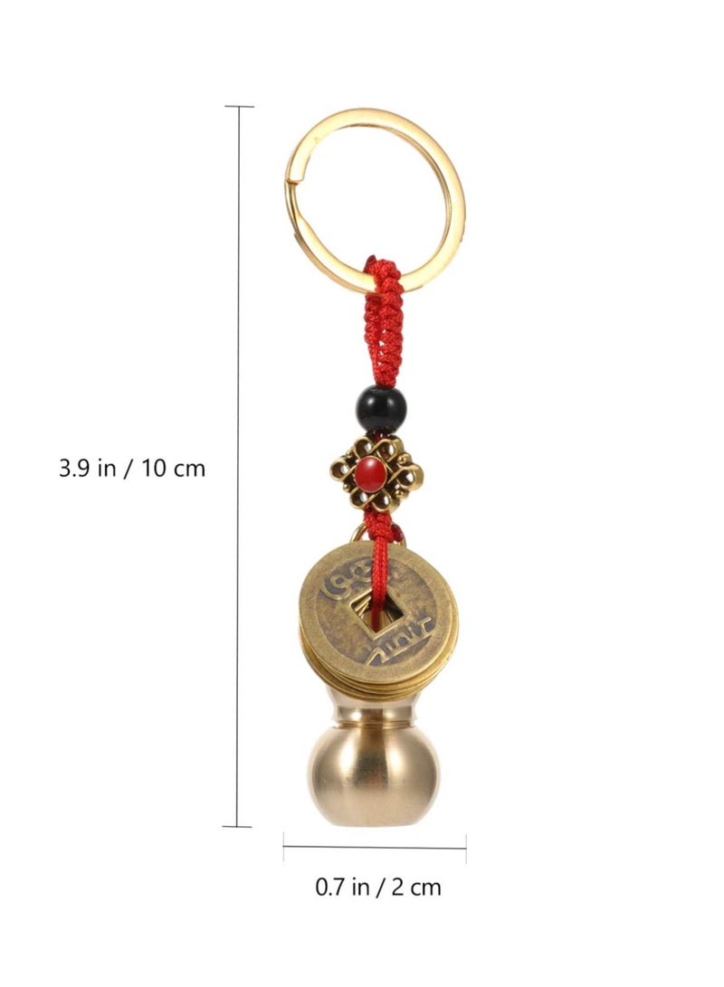 SYOSI 2PCS Feng Shui Brass Gourd Pumpkin Keychain, Chinese Feng Shui Coins for Good Luck Wealth Prosperity Success Caravan Decor - Image 5
