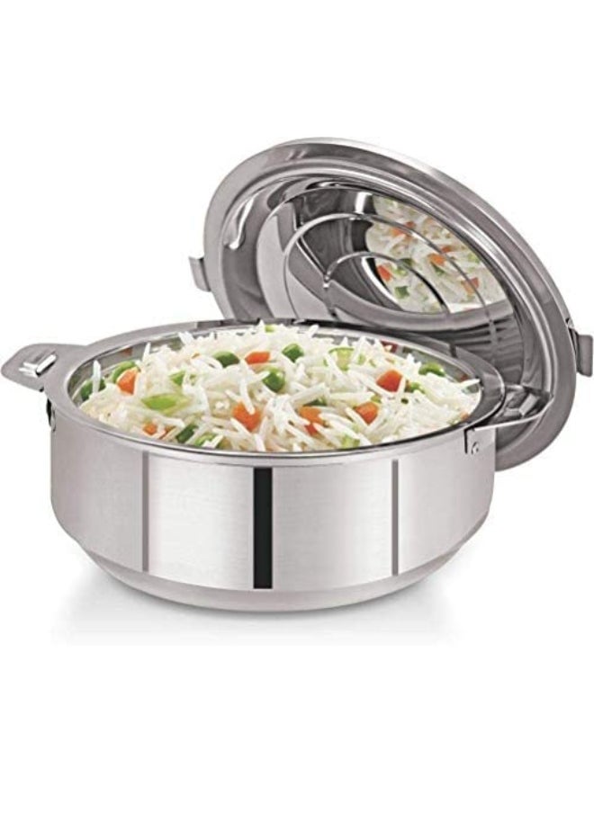 BLACKSTONE Stainless Steel Casserole Lightweight Easy to Handle Hotpot with Lid Silver-Madina 2500ml/2.5Ltr  - Image 3