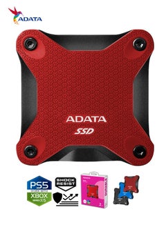أداتا محرك الأقراص الصلبة الخارجي SD620 سعة 2 تيرابايت | SSD مقاوم للصدمات متوافق مع PS5 XBOX للألعاب فائقة السرعة USB 3.2 Gen2x2 Type-C | أحمر  - Image 1
