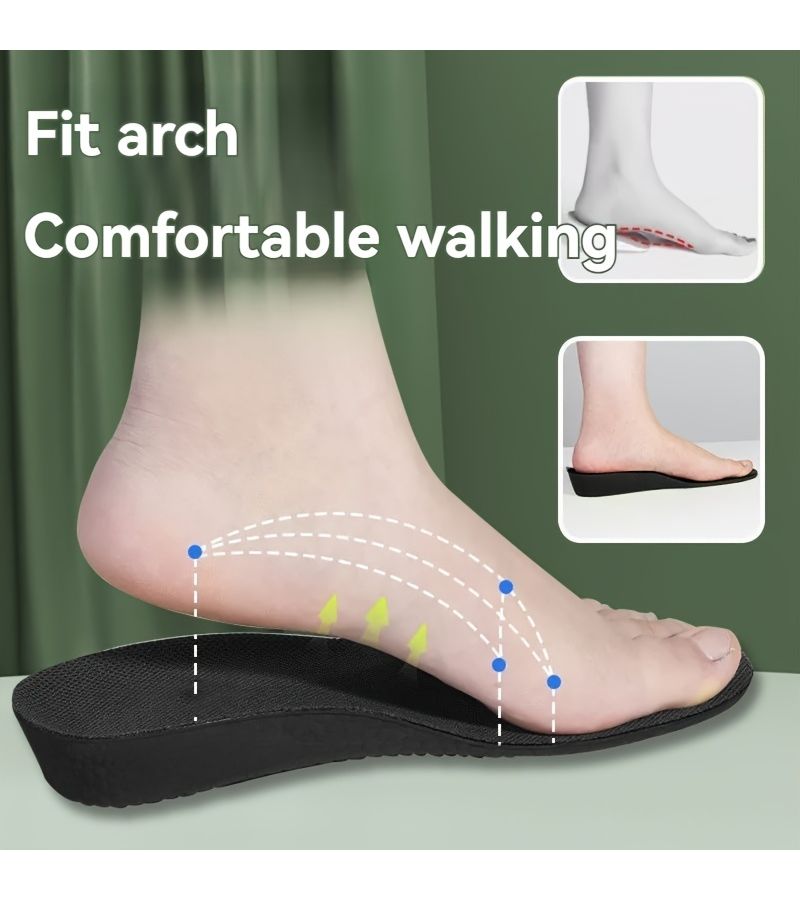 1 Pair Shock Absorption Height Increasing Insoles Men 41-42 Size - Image 4