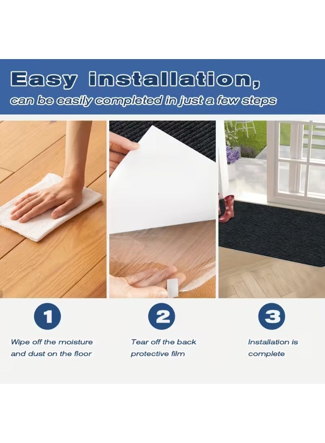 KITCHENOO Thick, non-slip doormat made of plastic and rubber, suitable for home entrances, indoor rug, soft rug for feet, stylish and beautiful rug, outdoor rug - Image 3