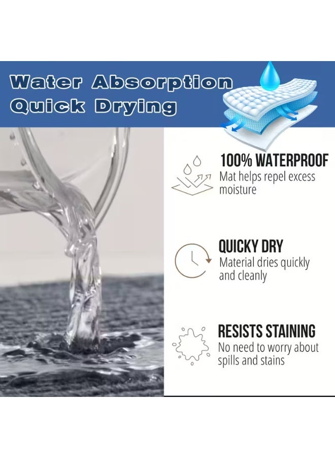 KITCHENOO Thick, non-slip doormat made of plastic and rubber, suitable for home entrances, indoor rug, soft rug for feet, stylish and beautiful rug, outdoor rug - Image 4