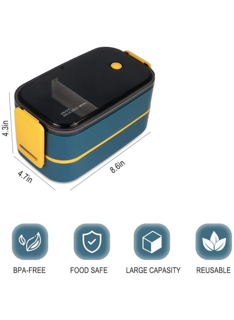 MahMir Stainless Steel Lunch Box Insulated Bento Box Multifunctional Containers Lunch Box Containers With 2 Compartments And Tableware 304 Stainless Steel 2 Compartments Lunch Box By MahMir (Red)  - Image 3