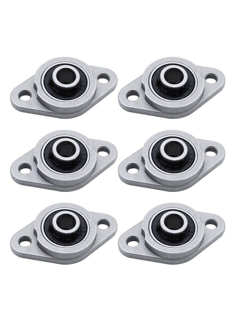 6Pcs KFL08 Zinc Alloy Self Aligning Pillow Block, 8mm ID Rhombus Flange Bearing Inner Ball Mounted Pillow Block Mini Insert Bearing for KFL Series Conveyor Systems - Image 1