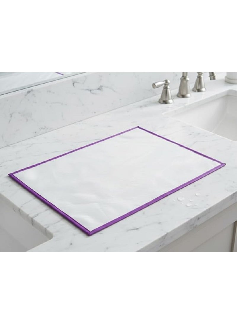 مفرش ومنظم محمول لادوات و فرش المكياج الخاصة بك مضاد للماء يوفر مساحة عملية إضافية لأساسيات الجمال ويثبت بستة أكواب شفط متكاملة. - Image 4